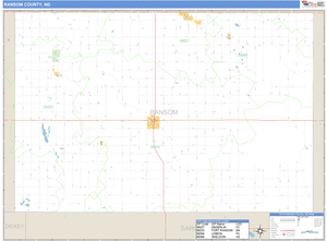 Ransom County, North Dakota Zip Code Wall Map