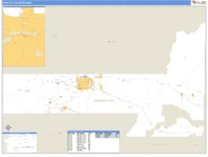 Rapid City, South Dakota Metro Area Wall Map