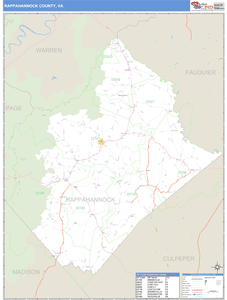 Rappahannock County, Virginia Zip Code Wall Map
