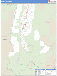 Ravalli County, Montana Zip Code Wall Map