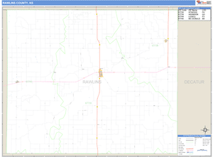 Rawlins County, Kansas Zip Code Wall Map