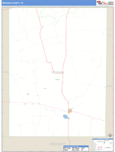 Reagan County, Texas Zip Code Wall Map