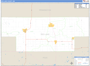 Red Lake County, Minnesota Zip Code Wall Map