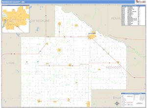 Redwood County, Minnesota Zip Code Wall Map