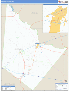 Reeves County, Texas Zip Code Wall Map