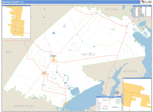 Refugio County, Texas Zip Code Wall Map
