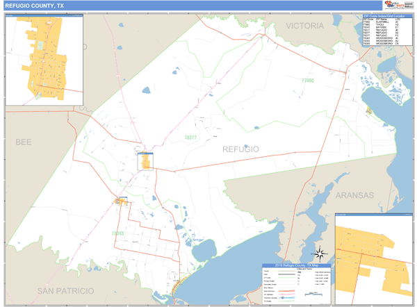 Refugio County, Texas Zip Code Wall Map Market Maps (IDI)