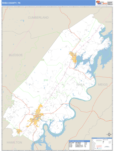 Rhea County, Tennessee Zip Code Wall Map