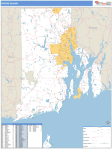 Rhode Island ZIP Code Wall Map