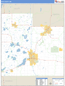 Rice County, Minnesota Zip Code Wall Map