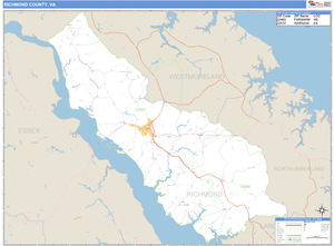 Richmond County, Virginia Zip Code Wall Map