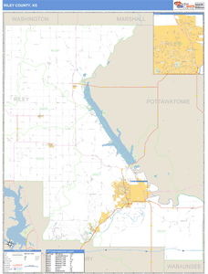 Riley County, Kansas Zip Code Wall Map