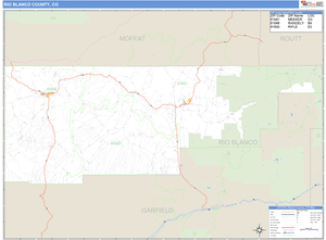 Rio Blanco County, Colorado Zip Code Wall Map