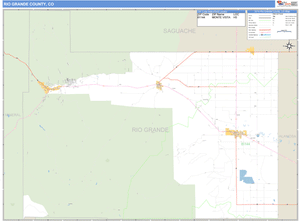 Rio Grande County, Colorado Zip Code Wall Map