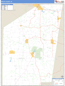 Ripley County, Indiana Zip Code Wall Map