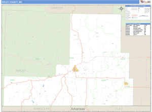 Ripley County, Missouri Zip Code Wall Map