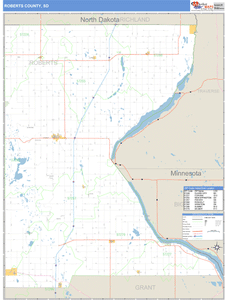 Roberts County, South Dakota Zip Code Wall Map
