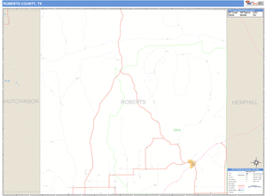 Roberts County, Texas Zip Code Wall Map