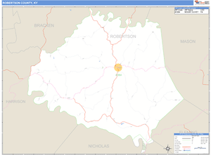 Robertson County, Kentucky Zip Code Wall Map