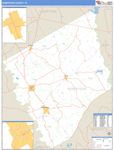 Robertson County, Texas Zip Code Wall Map
