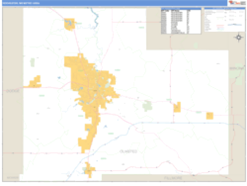 Rochester, Minnesota Metro Area Wall Map Market Maps (IDI)