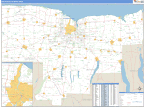 Rochester, New York Metro Area Wall Map