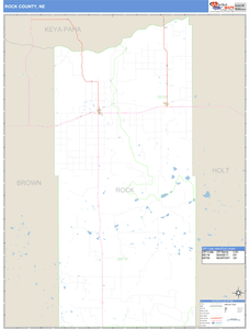 Rock County, Nebraska Zip Code Wall Map