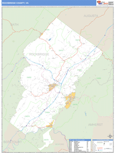 Rockbridge County, Virginia Zip Code Wall Map
