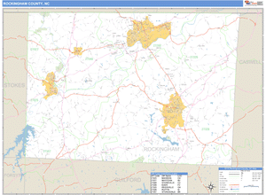 Rockingham County, North Carolina Zip Code Wall Map