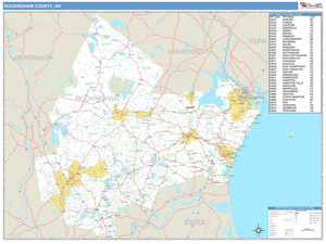 Rockingham County, New Hampshire Zip Code Wall Map