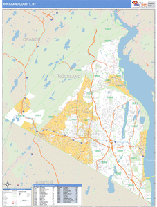 Rockland County, New York Zip Code Wall Map