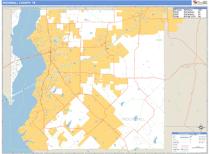 Rockwall County, Texas Zip Code Wall Map
