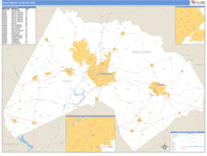 Rocky Mount, North Carolina Metro Area Wall Map