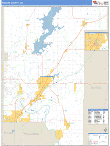 Rogers County, Oklahoma Zip Code Wall Map