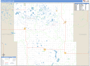 Rolette County, North Dakota Zip Code Wall Map