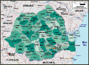 Romania Political Wall Map