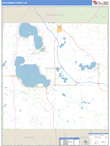 Roscommon County, Michigan Zip Code Wall Map