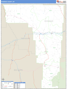 Rosebud County, Montana Zip Code Wall Map