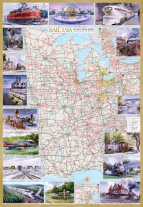 Rail U.S.A., Museums & Trips, Central States - Laminated by Bella Terra Publishing LLC