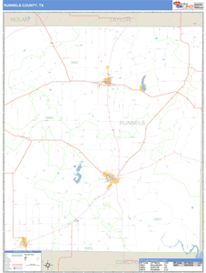 Runnels County, Texas Zip Code Wall Map