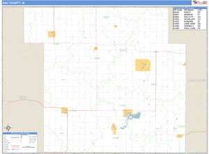 Sac County, Iowa Zip Code Wall Map