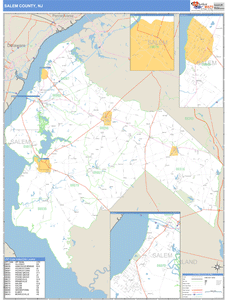 Salem County, New Jersey Zip Code Wall Map