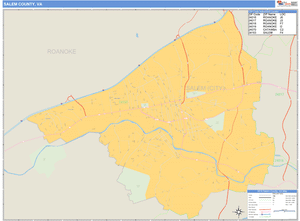 Salem County, Virginia Zip Code Wall Map
