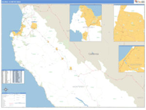 Salinas, California Metro Area Wall Map