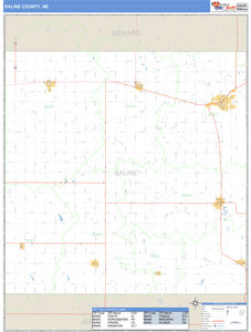 Saline County, Nebraska Zip Code Wall Map