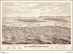 San Diego Antique Wall Map