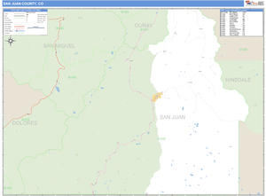 San Juan County, Colorado Zip Code Wall Map