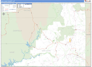 San Juan County, Utah Zip Code Wall Map
