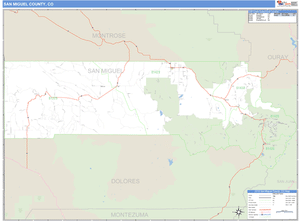 San Miguel County, Colorado Zip Code Wall Map