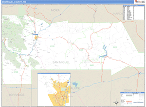 San Miguel County, New Mexico Zip Code Wall Map